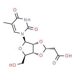 ChemSpider 2D Image | 2',3'-O-[(1R)-2-Carboxyethylidene]-5-methyluridine | C13H16N2O8