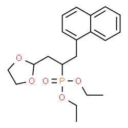 ChemSpider 2D Image | Diethyl [1-(1,3-dioxolan-2-yl)-3-(1-naphthyl)-2-propanyl]phosphonate | C20H27O5P