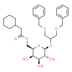 ChemSpider 2D Image | 1,3-Bis(benzyloxy)-2-propanyl 6-O-(cyclohexylacetyl)-beta-D-galactopyranoside | C31H42O9