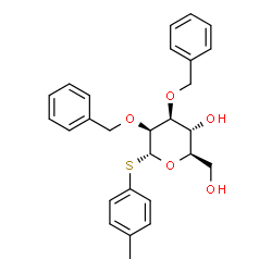 ChemSpider 2D Image | 4-Methylphenyl 2,3-di-O-benzyl-1-thio-alpha-D-mannopyranoside | C27H30O5S
