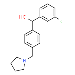 ChemSpider 2D Image | (3-Chlorophenyl)[4-(1-pyrrolidinylmethyl)phenyl]methanol | C18H20ClNO