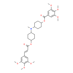 ChemSpider 2D Image | 4-[Methyl(4-{[(2E)-3-(3,4,5-trimethoxyphenyl)-2-propenoyl]oxy}cyclohexyl)amino]cyclohexyl 3,4,5-trimethoxybenzoate | C35H47NO10