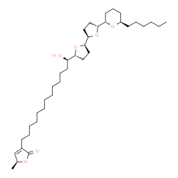 ChemSpider 2D Image | (5S)-3-[(13R)-13-{(2R,2'R,5R,5'R)-5'-[(2S,6R)-6-Hexyltetrahydro-2H-pyran-2-yl]octahydro-2,2'-bifuran-5-yl}-13-hydroxytridecyl]-5-methyl-2(5H)-furanone | C37H64O6