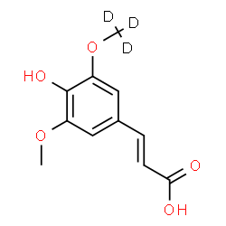 ChemSpider 2D Image | (2E)-3-{4-Hydroxy-3-methoxy-5-[(~2~H_3_)methyloxy]phenyl}acrylic acid | C11H9D3O5