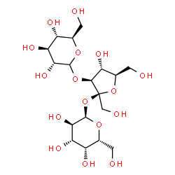 ChemSpider 2D Image | D-Glucopyranosyl-(1->3)-beta-D-fructofuranosyl alpha-D-galactopyranoside | C18H32O16