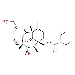ChemSpider 2D Image | (1S,2R,4S,5S,6R,7S)-7-[3-(Diethylamino)-3-oxopropyl]-5-hydroxy-1,4,6,10-tetramethyl-11-oxo-4-vinylbicyclo[5.3.1]undec-2-yl glycolate | C26H43NO6