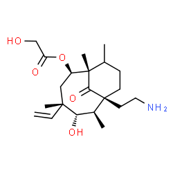 ChemSpider 2D Image | (1S,2R,4S,5S,6R,7S)-7-(2-Aminoethyl)-5-hydroxy-1,4,6,10-tetramethyl-11-oxo-4-vinylbicyclo[5.3.1]undec-2-yl glycolate | C21H35NO5