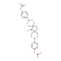 ChemSpider 2D Image | (7-Oxo-2,4,10,12-tetraoxadispiro[5.1.5.2]pentadecane-3,11-diyl)di-4,1-phenylene diacetate | C27H28O9
