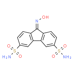 ChemSpider 2D Image | 9-(Hydroxyimino)-9H-fluorene-3,6-disulfonamide | C13H11N3O5S2