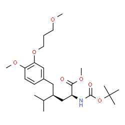 ChemSpider 2D Image | Methyl (4S)-4-[4-methoxy-3-(3-methoxypropoxy)benzyl]-5-methyl-N-{[(2-methyl-2-propanyl)oxy]carbonyl}-L-norleucinate | C25H41NO7