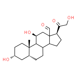 ChemSpider 2D Image | (3alpha,5beta,8xi,9xi,11beta,13xi,14xi)-3,11,21-Trihydroxy-20-oxopregnan-18-al | C21H32O5