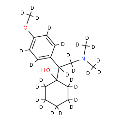 ChemSpider 2D Image | 1-[2-{Bis[(~2~H_3_)methyl]amino}-1-{4-[(~2~H_3_)methyloxy](~2~H_4_)phenyl}(~2~H_3_)ethyl](~2~H_10_)cyclohexanol | C17HD26NO2