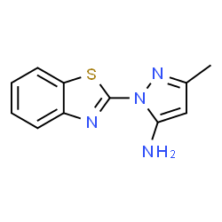 ChemSpider 2D Image | 2-(1,3-benzothiazol-2-yl)-5-methyl-3-pyrazolamine | C11H10N4S