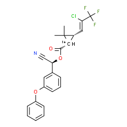 ChemSpider 2D Image | (S)-Cyano(3-phenoxyphenyl)methyl (1S,3S)-3-[(1Z)-2-chloro-3,3,3-trifluoro-1-propen-1-yl]-2,2-dimethyl(1-~14~C)cyclopropanecarboxylate | C2214CH19ClF3NO3