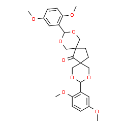 ChemSpider 2D Image | 3,11-Bis(2,5-dimethoxyphenyl)-2,4,10,12-tetraoxadispiro[5.1.5.2]pentadecan-7-one | C27H32O9