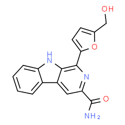 ChemSpider 2D Image | 1-[5-(Hydroxymethyl)-2-furyl]-9H-beta-carboline-3-carboxamide | C17H13N3O3
