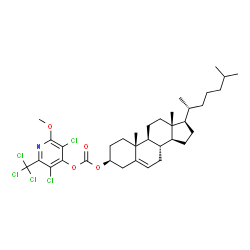 ChemSpider 2D Image | (3beta)-Cholest-5-en-3-yl 3,5-dichloro-2-methoxy-6-(trichloromethyl)-4-pyridinyl carbonate | C35H48Cl5NO4