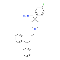 ChemSpider 2D Image | 1-[4-(4-Chlorophenyl)-1-(4,4-diphenylbutyl)-4-piperidinyl]methanamine | C28H33ClN2