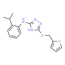 ChemSpider 2D Image | 3-(2-(isopropyl)anilino)-5-(thiophen-2-ylmethylthio)-1,2,4-triazole | C16H18N4S2