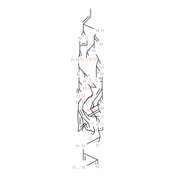 ChemSpider 2D Image | N-(3-Amino-3-oxo-1-propen-2-yl)-2-[21-ethylidene-9,30-dihydroxy-18-(1-hydroxyethyl)-40-methyl-16,19,26,31,42,46-hexaoxo-32-oxa-3,13,23,43,49-pentathia-7,17,20,27,45,51,52,53,54,55-decaazanonacyclo[26.
16.6.1~2,5~.1~12,15~.1~22,25~.1~38,41~.1~47,50~.0~6,11~.0~34,39~]pentapentaconta-2(55),4,6,8,10,12(54),14,22(53),24,34,36,38,40,47,50-pentadecaen-8-yl]-1,3-thiazole-4-carboxamide | C51H43N13O12S6