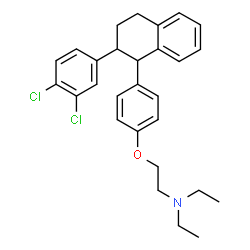 ChemSpider 2D Image | 2-(P-(2-(3,4-DICHLOROPHENYL)-1,2,3,4-TETRAHYDRO-1-NAPHTHYL)PHENOXY)TRIETHYLAMINE | C28H31Cl2NO
