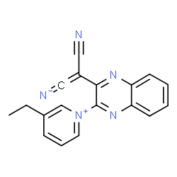 ChemSpider 2D Image | {2-Cyano-2-[3-(3-ethyl-1-pyridiniumyl)-2-quinoxalinyl]ethenylidene}azanide | C18H13N5