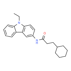 ChemSpider 2D Image | 3-Cyclohexyl-N-(9-ethyl-9H-carbazol-3-yl)propanamide | C23H28N2O