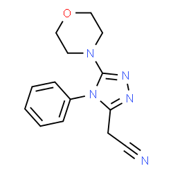 ChemSpider 2D Image | [5-(4-Morpholinyl)-4-phenyl-4H-1,2,4-triazol-3-yl]acetonitrile | C14H15N5O