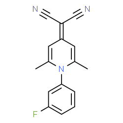 ChemSpider 2D Image | [1-(3-Fluorophenyl)-2,6-dimethyl-4(1H)-pyridinylidene]malononitrile | C16H12FN3