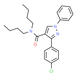 ChemSpider 2D Image | N,N-Dibutyl-3-(4-chlorophenyl)-1-phenyl-1H-pyrazole-4-carboxamide | C24H28ClN3O
