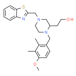 ChemSpider 2D Image | 2-[4-(1,3-Benzothiazol-2-ylmethyl)-1-(4-methoxy-2,3-dimethylbenzyl)-2-piperazinyl]ethanol | C24H31N3O2S