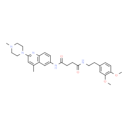 ChemSpider 2D Image | N-[2-(3,4-Dimethoxyphenyl)ethyl]-N'-[4-methyl-2-(4-methyl-1-piperazinyl)-6-quinolinyl]succinamide | C29H37N5O4