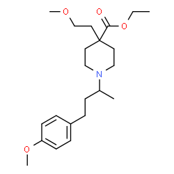 ChemSpider 2D Image | Ethyl 4-(2-methoxyethyl)-1-[4-(4-methoxyphenyl)-2-butanyl]-4-piperidinecarboxylate | C22H35NO4