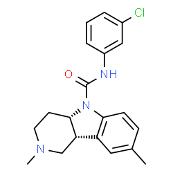 ChemSpider 2D Image | (4aS,9bR)-N-(3-Chlorophenyl)-2,8-dimethyl-1,2,3,4,4a,9b-hexahydro-5H-pyrido[4,3-b]indole-5-carboxamide | C20H22ClN3O