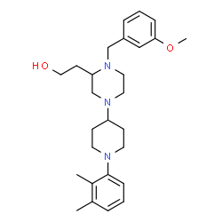 ChemSpider 2D Image | 2-{4-[1-(2,3-Dimethylphenyl)-4-piperidinyl]-1-(3-methoxybenzyl)-2-piperazinyl}ethanol | C27H39N3O2