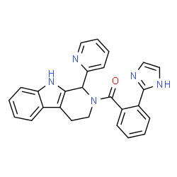 ChemSpider 2D Image | [2-(1H-Imidazol-2-yl)phenyl][1-(2-pyridinyl)-1,3,4,9-tetrahydro-2H-beta-carbolin-2-yl]methanone | C26H21N5O