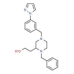 ChemSpider 2D Image | 2-{1-Benzyl-4-[3-(1H-pyrazol-1-yl)benzyl]-2-piperazinyl}ethanol | C23H28N4O