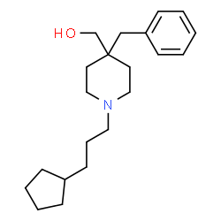ChemSpider 2D Image | [4-Benzyl-1-(3-cyclopentylpropyl)-4-piperidinyl]methanol | C21H33NO