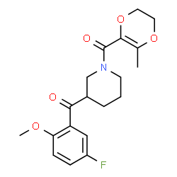 ChemSpider 2D Image | [3-(5-Fluoro-2-methoxybenzoyl)-1-piperidinyl](3-methyl-5,6-dihydro-1,4-dioxin-2-yl)methanone | C19H22FNO5