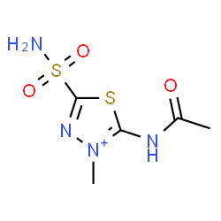 ChemSpider 2D Image | 2-Acetamido-3-methyl-5-sulfamoyl-1,3,4-thiadiazol-3-ium | C5H9N4O3S2