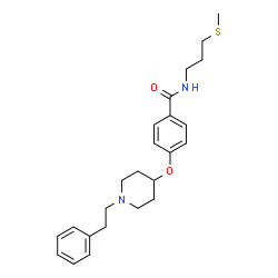 ChemSpider 2D Image | N-[3-(Methylsulfanyl)propyl]-4-{[1-(2-phenylethyl)-4-piperidinyl]oxy}benzamide | C24H32N2O2S
