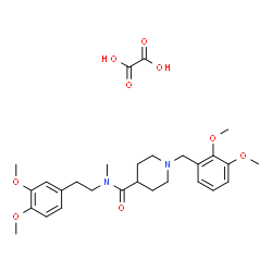 ChemSpider 2D Image | 1-(2,3-Dimethoxybenzyl)-N-[2-(3,4-dimethoxyphenyl)ethyl]-N-methyl-4-piperidinecarboxamide ethanedioate (1:1) | C28H38N2O9