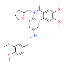 ChemSpider 2D Image | 2-[6,7-Dimethoxy-2,4-dioxo-3-(tetrahydro-2-furanylmethyl)-3,4-dihydro-1(2H)-quinazolinyl]-N-[2-(3,4-dimethoxyphenyl)ethyl]acetamide | C27H33N3O8