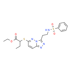 ChemSpider 2D Image | Ethyl 2-[(3-{2-[(phenylsulfonyl)amino]ethyl}[1,2,4]triazolo[4,3-b]pyridazin-6-yl)sulfanyl]butanoate | C19H23N5O4S2