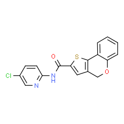 ChemSpider 2D Image | N-(5-Chloro-2-pyridinyl)-4H-thieno[3,2-c]chromene-2-carboxamide | C17H11ClN2O2S