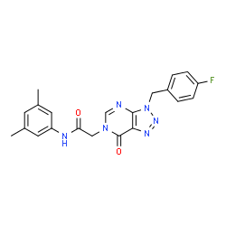 ChemSpider 2D Image | N-(3,5-Dimethylphenyl)-2-[3-(4-fluorobenzyl)-7-oxo-3,7-dihydro-6H-[1,2,3]triazolo[4,5-d]pyrimidin-6-yl]acetamide | C21H19FN6O2