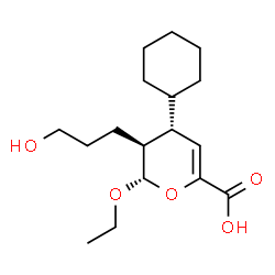 ChemSpider 2D Image | (2S,3S,4R)-4-Cyclohexyl-2-ethoxy-3-(3-hydroxypropyl)-3,4-dihydro-2H-pyran-6-carboxylic acid | C17H28O5