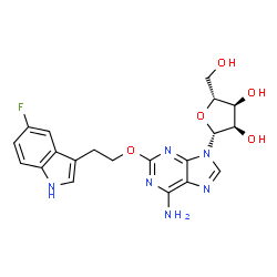 ChemSpider 2D Image | 2-[2-(5-Fluoro-1H-indol-3-yl)ethoxy]adenosine | C20H21FN6O5