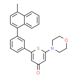 ChemSpider 2D Image | 2-[3-(4-Methyl-1-naphthyl)phenyl]-6-(4-morpholinyl)-4H-thiopyran-4-one | C26H23NO2S