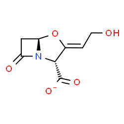ChemSpider 2D Image | (2R,3Z,5R)-3-(2-Hydroxyethylidene)-7-oxo-4-oxa-1-azabicyclo[3.2.0]heptane-2-carboxylate | C8H8NO5